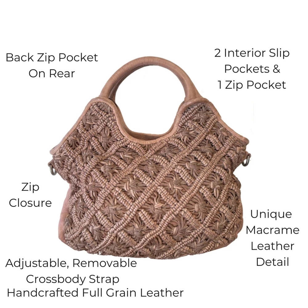 LATICO LEATHER Hand-Woven Kate Handbag W/ Crossbody Strap - Picture 8 of 14